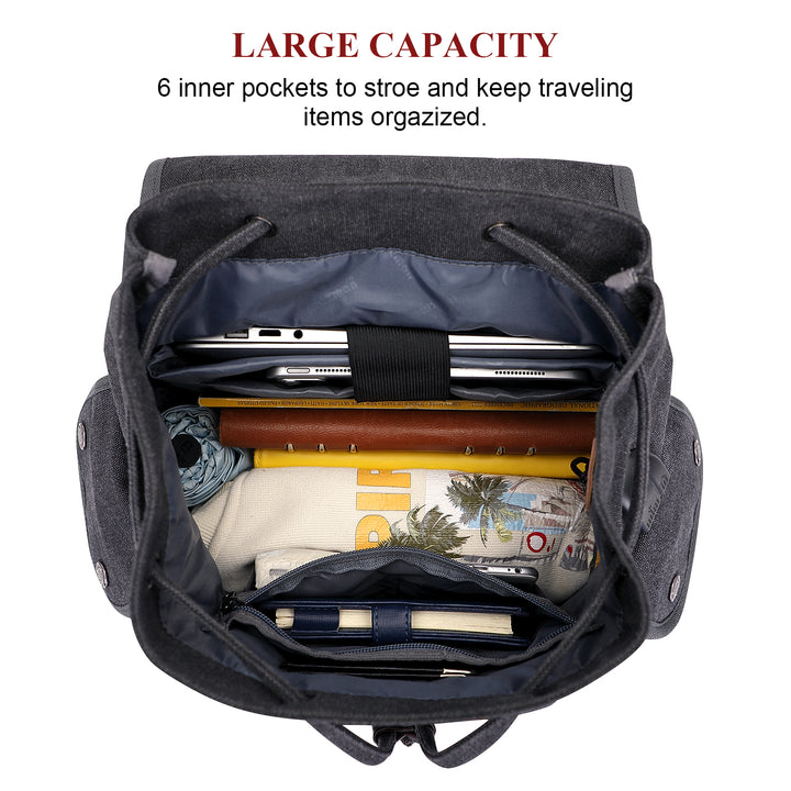 #Color_Black Canvas Travel Backpacks
