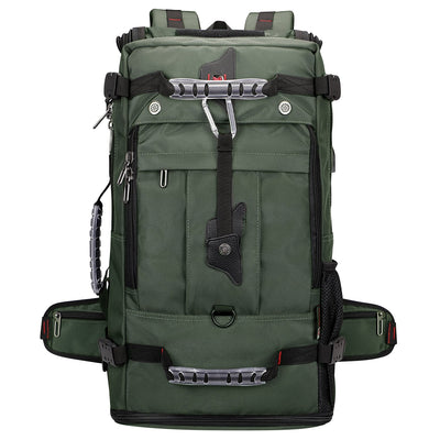 Army Green Black Nylon Travel Backpack