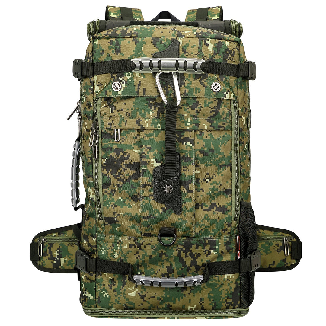 #Color_Camo Green Nylon Travel Backpack