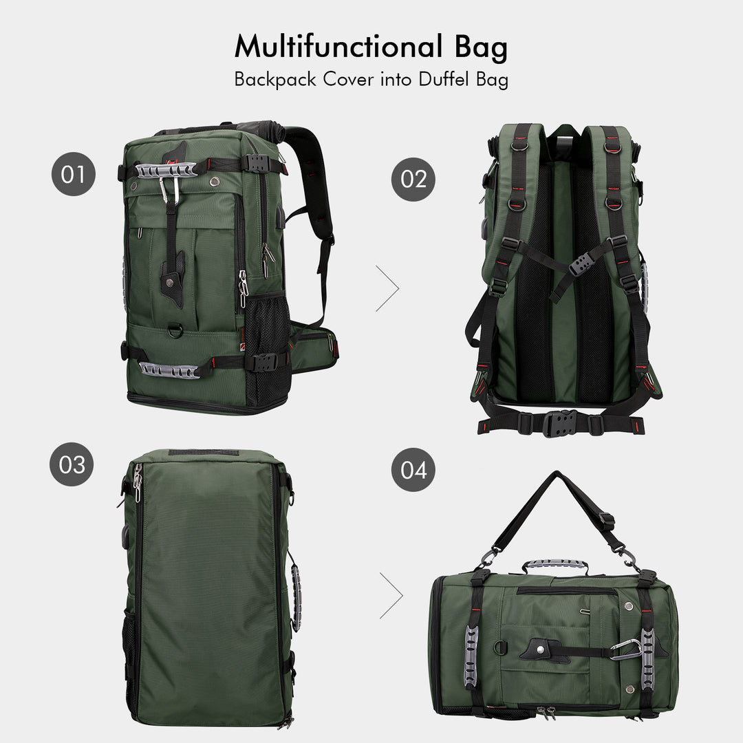#color_Army Green Nylon Travel Backpack