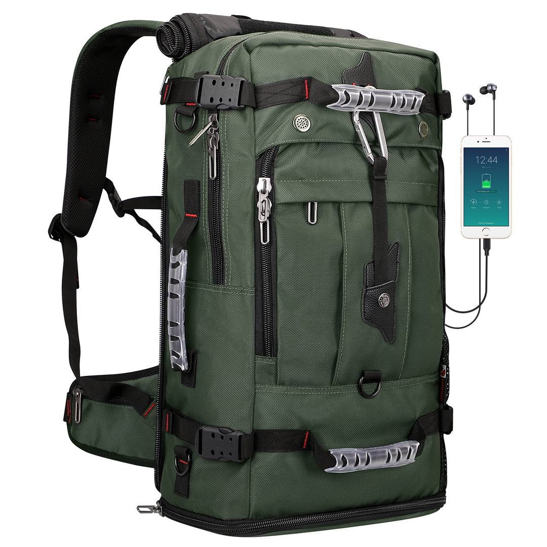 #color_Army Green Nylon Travel Backpack