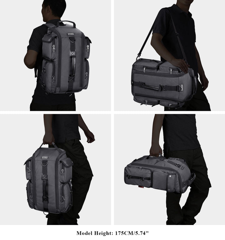 #color_ Silvery Grey Nylon Backpack