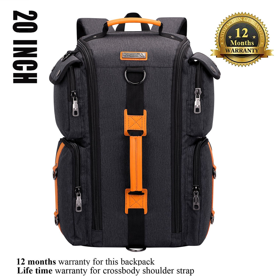 #color_Black Nylon Travel Backpack