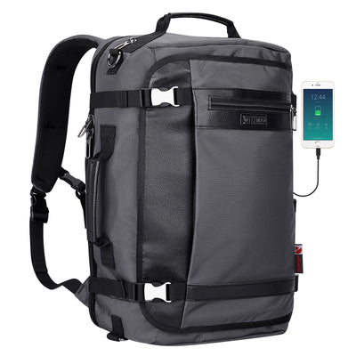 Silvery Grey Nylon Travel Laotop Backpack