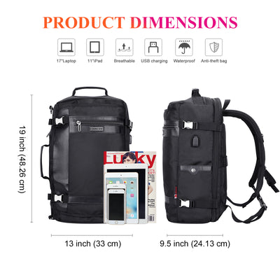 Black Nylon Travel Laptop Backpack B686 WITZMAN