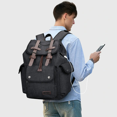 WITZMAN A8004-2 canvas travel backpack product view 9