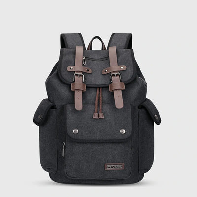 Classic Black WITZMAN A8004-2 canvas travel backpack product view