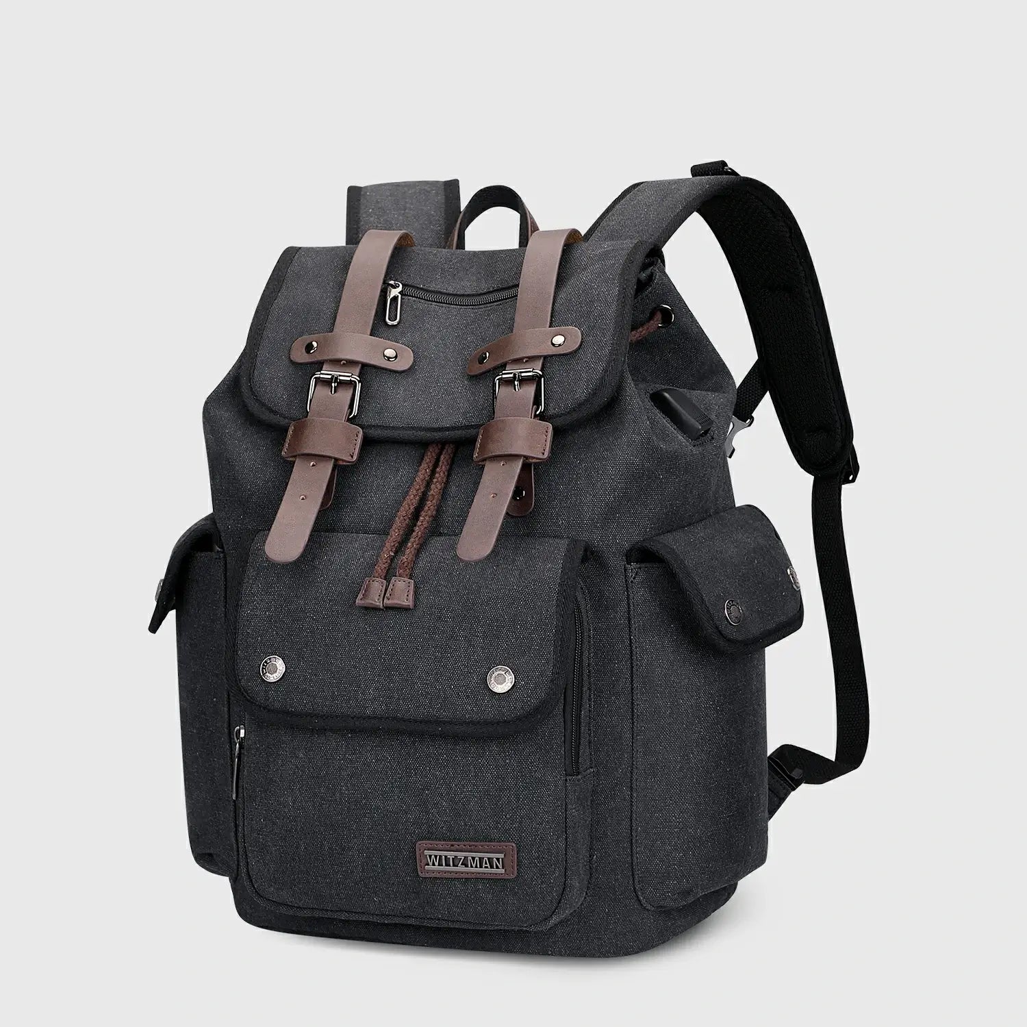WITZMAN A8004-2 canvas travel backpack product view 2