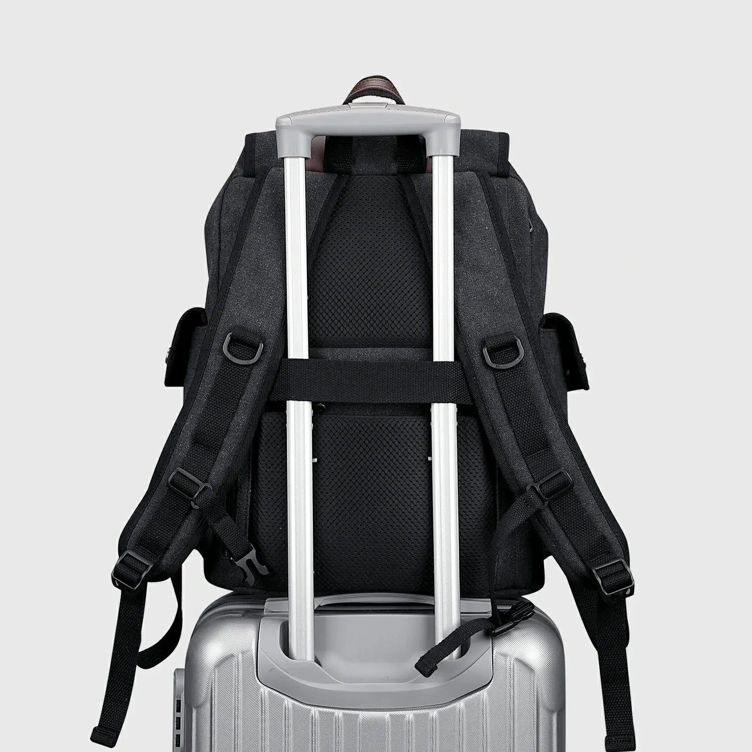 WITZMAN A8004-2 canvas travel backpack product view 8