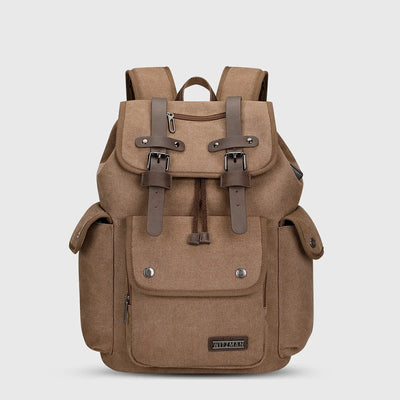 Brown WITZMAN A8004-2 canvas travel backpack product view