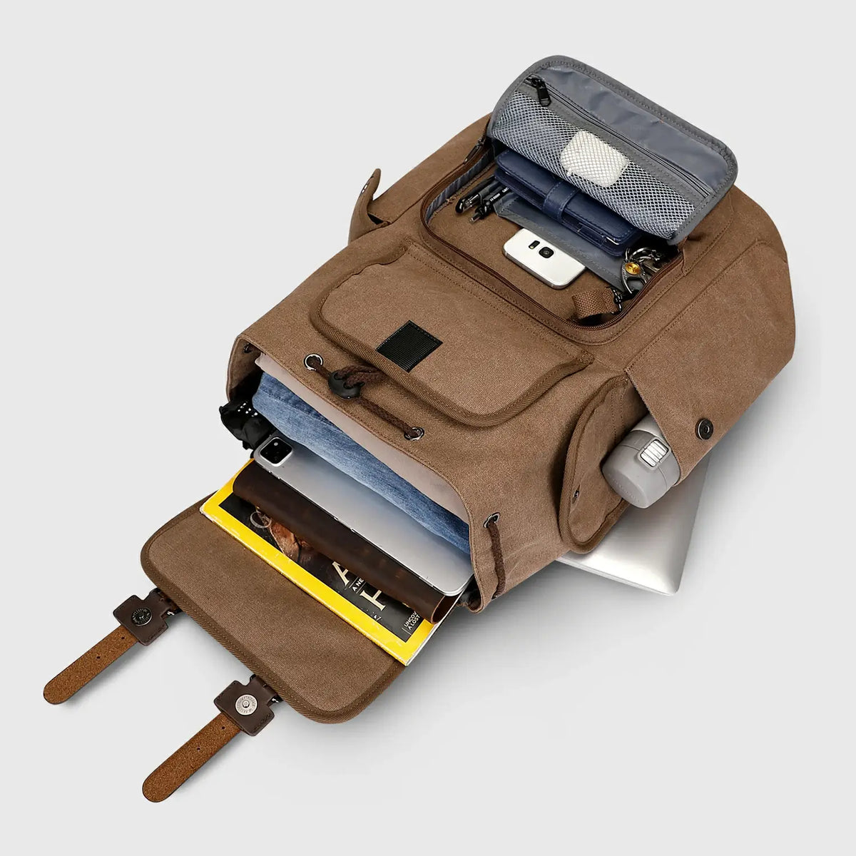 WITZMAN A8004-2 canvas travel backpack product view 24