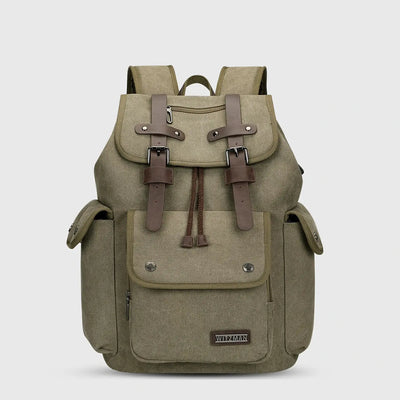 Green WITZMAN A8004-2 canvas travel backpack product view