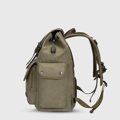 WITZMAN A8004-2 canvas travel backpack product view 12
