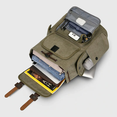 WITZMAN A8004-2 canvas travel backpack product view 15