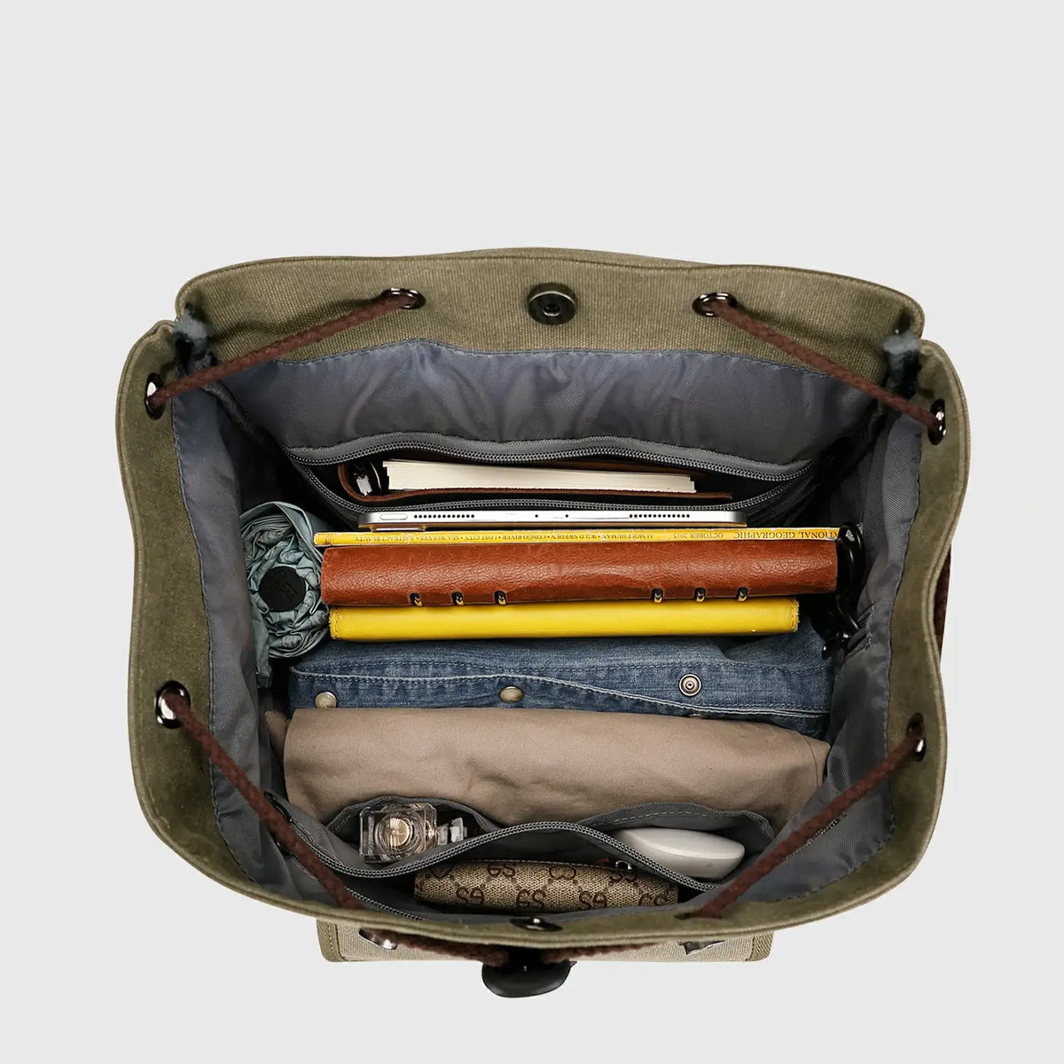 WITZMAN A8004-2 canvas travel backpack product view 16