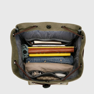 WITZMAN A8004-2 canvas travel backpack product view 16