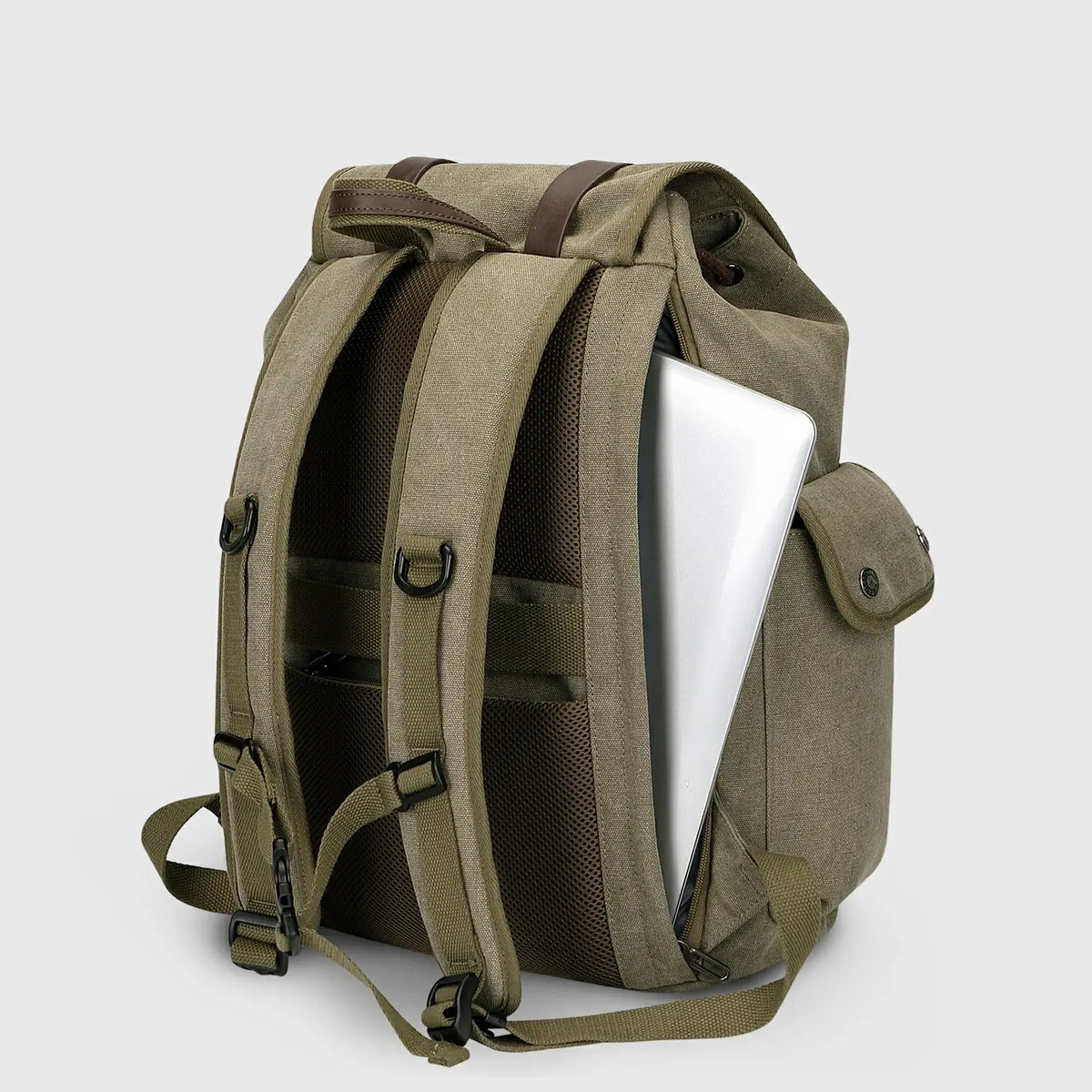 WITZMAN A8004-2 canvas travel backpack product view 14