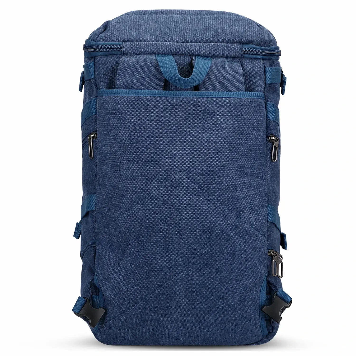 vintage Canvas Carry on Travel Backpack blue