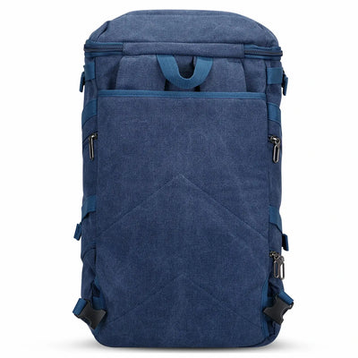 vintage Canvas Carry on Travel Backpack blue
