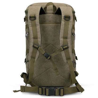 Vintage canvas travel backpack with shoe compartment and laptop sleeve – carry-on size a568-2 green