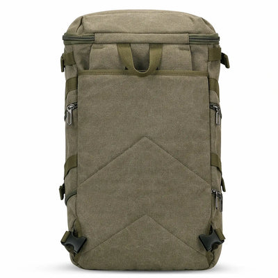 Vintage canvas travel backpack with shoe compartment and laptop sleeve – carry-on size a568-2 green