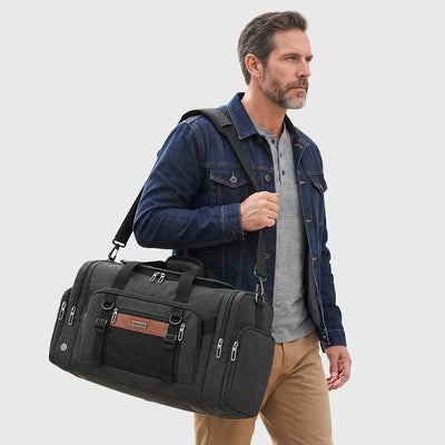 55L Canvas Duffle Bag for Men with Shoe Compartment A8032