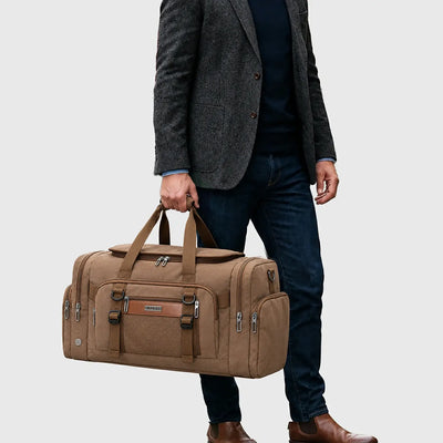 55L Canvas Duffle Bag for Men with Shoe Compartment A8032