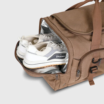 55L Canvas Duffle Bag for Men with Shoe Compartment A8032
