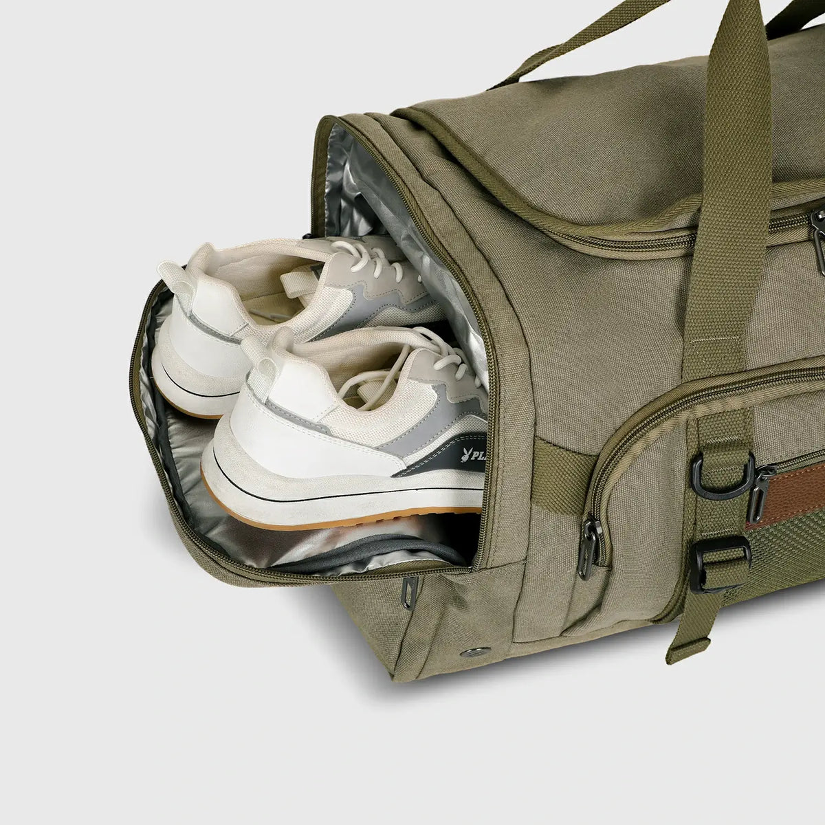55L Canvas Duffle Bag for Men with Shoe Compartment A8032