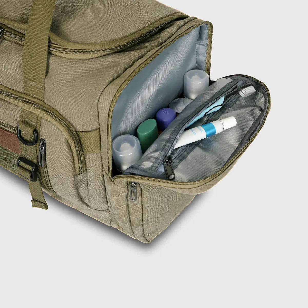 55L Canvas Duffle Bag for Men with Shoe Compartment A8032