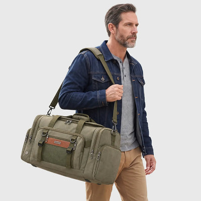 55L Canvas Duffle Bag for Men with Shoe Compartment A8032