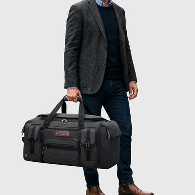 Canvas Duffle Bag with Shoe & Wet/Dry Compartments - A8035