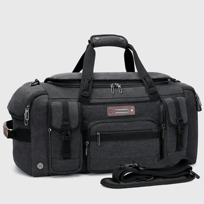 Canvas Duffle Bag with Shoe & Wet/Dry Compartments - A8035
