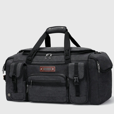 Canvas Duffle Bag with Shoe & Wet/Dry Compartments - A8035