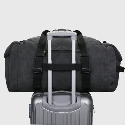 Canvas Duffle Bag with Shoe & Wet/Dry Compartments - A8035