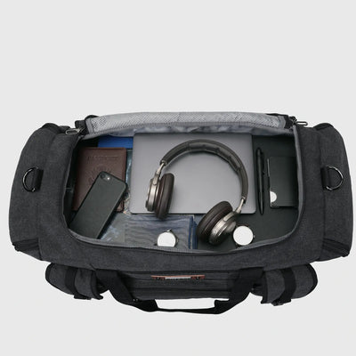 Canvas Duffle Bag with Shoe & Wet/Dry Compartments - A8035