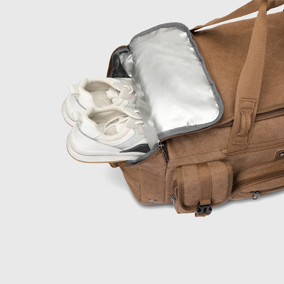 Canvas Duffle Bag with Shoe & Wet/Dry Compartments - A8035