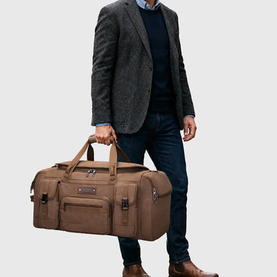 Canvas Duffle Bag with Shoe & Wet/Dry Compartments - A8035