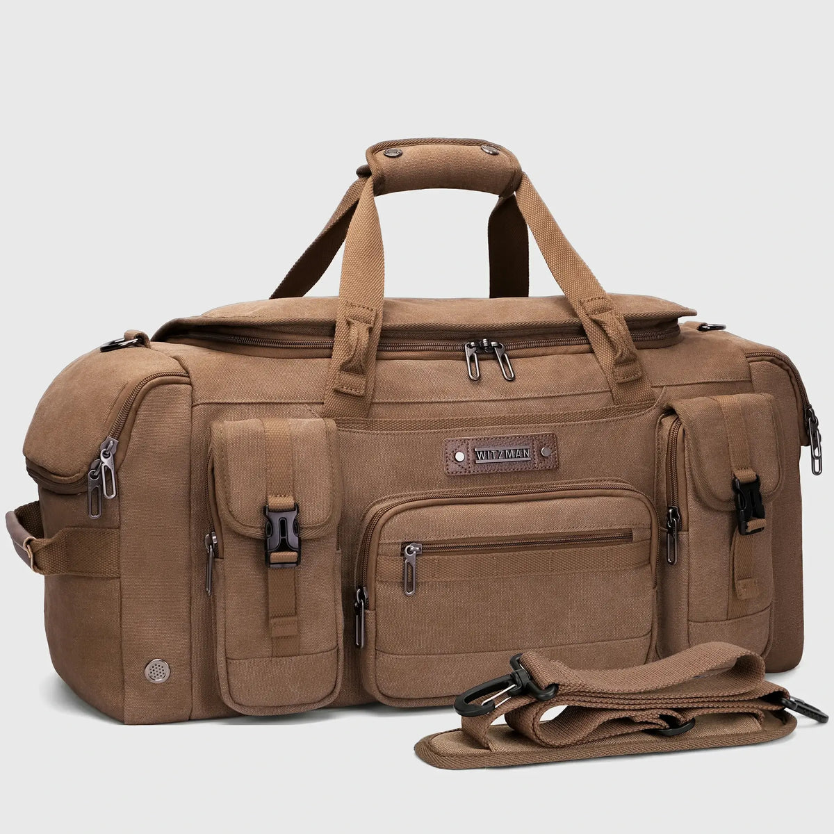 Canvas Duffle Bag with Shoe & Wet/Dry Compartments - A8035