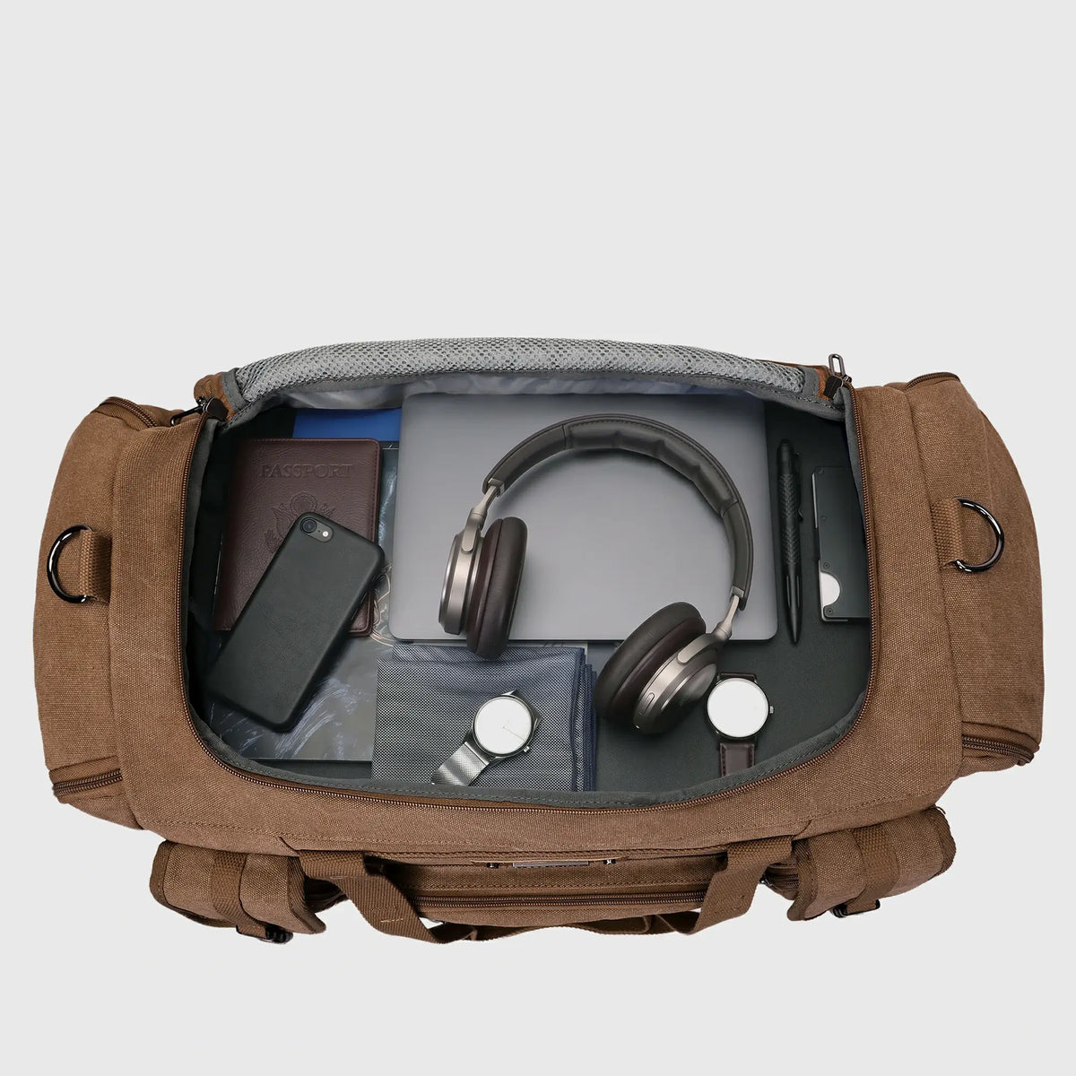 Canvas Duffle Bag with Shoe & Wet/Dry Compartments - A8035