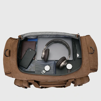 Canvas Duffle Bag with Shoe & Wet/Dry Compartments - A8035