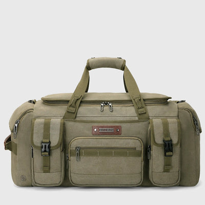 Canvas Duffle Bag with Shoe & Wet/Dry Compartments - A8035