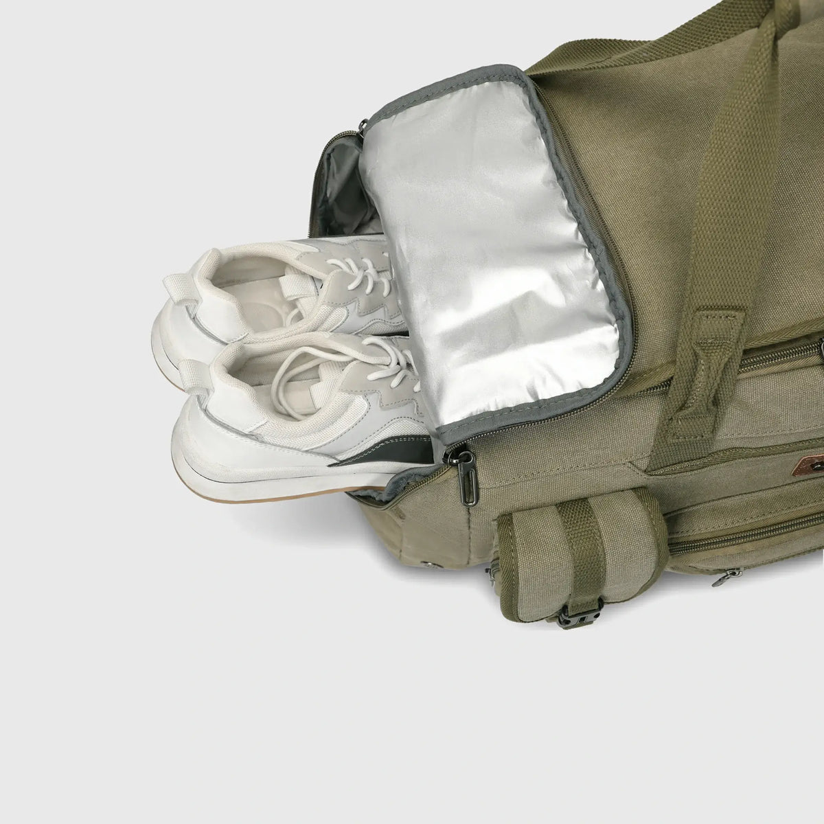 Canvas Duffle Bag with Shoe & Wet/Dry Compartments - A8035