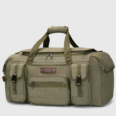 Canvas Duffle Bag with Shoe & Wet/Dry Compartments - A8035