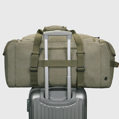 Canvas Duffle Bag with Shoe & Wet/Dry Compartments - A8035