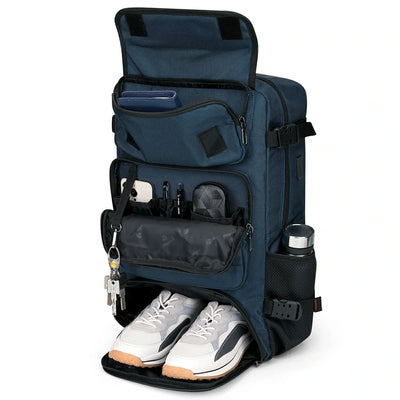 Multifunctional Leisure Carry on Travel Backpack sliver blue pack for men witzman b682 40L