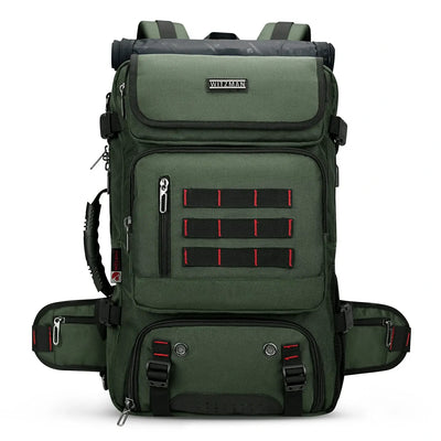 Multifunctional Leisure Carry on Travel Backpack sliver army green pack for men witzman b682 40L