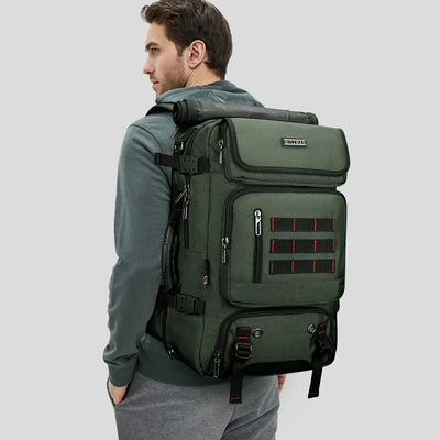 Multifunctional Leisure Carry on Travel Backpack sliver army green pack for men witzman b682 40L