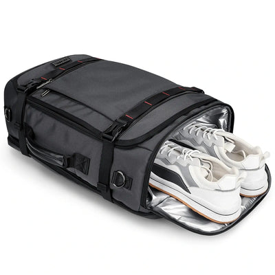 WITZMAN 35L sliver grey travel backpack for men nylon bag shoe compartment