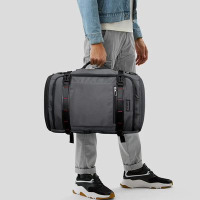 WITZMAN 35L sliver grey travel backpack for men nylon bag with usb port handle bag